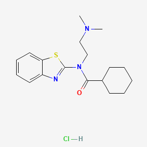 molecular formula C18H26ClN3OS B2898245 N-(benzo[d]thiazol-2-yl)-N-(2-(dimethylamino)ethyl)cyclohexanecarboxamide hydrochloride CAS No. 1216445-72-5