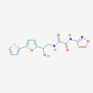 molecular formula C15H13N3O5S B2898246 N-{2-hydroxy-2-[5-(thiophen-2-yl)furan-2-yl]ethyl}-N'-(1,2-oxazol-3-yl)ethanediamide CAS No. 2309189-52-2