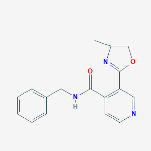 molecular formula C18H19N3O2 B289825 N-benzyl-3-(4,4-dimethyl-4,5-dihydro-1,3-oxazol-2-yl)isonicotinamide 