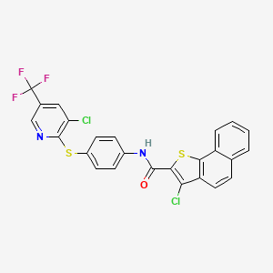 molecular formula C25H13Cl2F3N2OS2 B2898254 3-chloro-N-[4-[3-chloro-5-(trifluoromethyl)pyridin-2-yl]sulfanylphenyl]benzo[g][1]benzothiole-2-carboxamide CAS No. 1024407-13-3