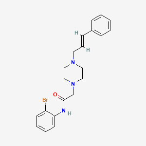 N-(2-Bromophenyl)-2-(4-(3-phenylprop-2-enyl)piperazinyl)ethanamide