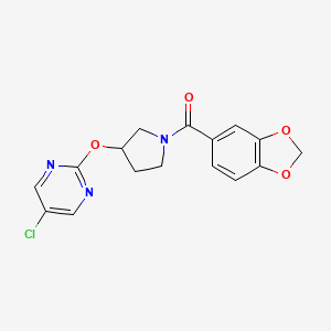 Benzo[d][1,3]dioxol-5-yl(3-((5-chloropyrimidin-2-yl)oxy)pyrrolidin-1-yl)methanone