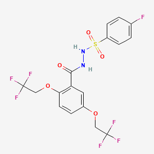 N'-(4-fluorophenyl)sulfonyl-2,5-bis(2,2,2-trifluoroethoxy)benzohydrazide