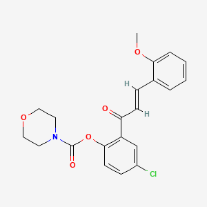(E)-4-chloro-2-(3-(2-methoxyphenyl)acryloyl)phenyl morpholine-4-carboxylate