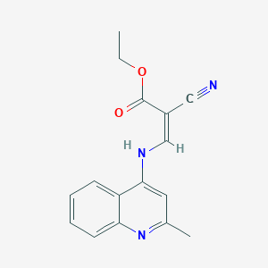 molecular formula C16H15N3O2 B2898288 ethyl (Z)-2-cyano-3-[(2-methylquinolin-4-yl)amino]prop-2-enoate CAS No. 934140-69-9