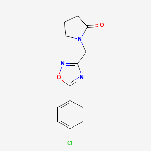 molecular formula C13H12ClN3O2 B2898289 1-{[5-(4-Chlorophenyl)-1,2,4-oxadiazol-3-yl]methyl}pyrrolidin-2-one CAS No. 1340853-74-8