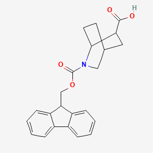 molecular formula C23H23NO4 B2898296 2-{[(9H-fluoren-9-yl)methoxy]carbonyl}-2-azabicyclo[2.2.2]octane-6-carboxylic acid CAS No. 1861066-38-7
