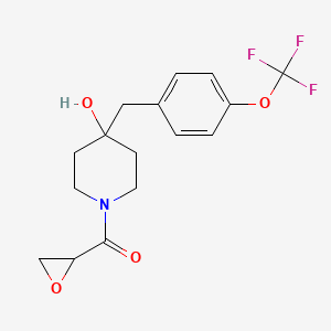 [4-Hydroxy-4-[[4-(trifluoromethoxy)phenyl]methyl]piperidin-1-yl]-(oxiran-2-yl)methanone
