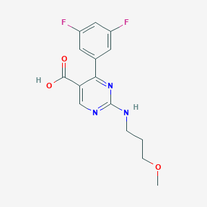 4-(3,5-Difluorophenyl)-2-[(3-methoxypropyl)amino]-5-pyrimidinecarboxylic acid