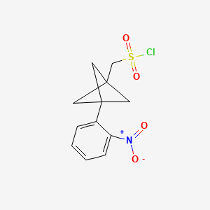 molecular formula C12H12ClNO4S B2898309 [3-(2-Nitrophenyl)-1-bicyclo[1.1.1]pentanyl]methanesulfonyl chloride CAS No. 2287334-84-1
