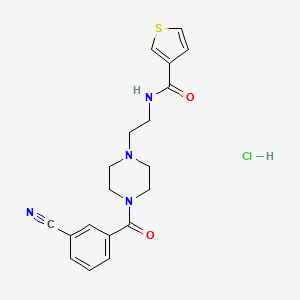 N-(2-(4-(3-cyanobenzoyl)piperazin-1-yl)ethyl)thiophene-3-carboxamide hydrochloride