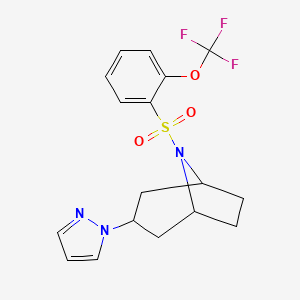 (1R,5S)-3-(1H-pyrazol-1-yl)-8-((2-(trifluoromethoxy)phenyl)sulfonyl)-8-azabicyclo[3.2.1]octane