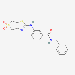 N-benzyl-3-[(5,5-dioxido-3a,4,6,6a-tetrahydrothieno[3,4-d][1,3]thiazol-2-yl)amino]-4-methylbenzamide