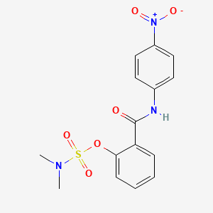 molecular formula C15H15N3O6S B2898344 N,N-dimethyl{2-[(4-nitroanilino)carbonyl]phenyl}sulfamate CAS No. 338396-41-1