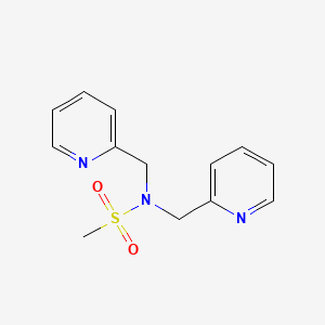 molecular formula C13H15N3O2S B2898347 N,N-bis(pyridin-2-ylmethyl)methanesulfonamide CAS No. 1422971-59-2