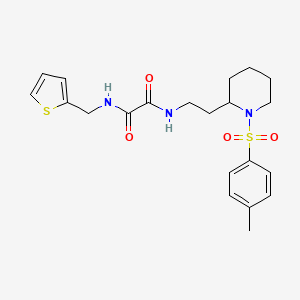 molecular formula C21H27N3O4S2 B2898348 N1-(thiophen-2-ylmethyl)-N2-(2-(1-tosylpiperidin-2-yl)ethyl)oxalamide CAS No. 898415-40-2