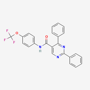 molecular formula C24H16F3N3O2 B2898354 2,4-diphenyl-N-[4-(trifluoromethoxy)phenyl]pyrimidine-5-carboxamide CAS No. 321433-25-4