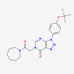 molecular formula C19H19F3N6O3 B2898356 6-(2-(azepan-1-yl)-2-oxoethyl)-3-(4-(trifluoromethoxy)phenyl)-3H-[1,2,3]triazolo[4,5-d]pyrimidin-7(6H)-one CAS No. 893924-95-3