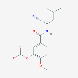 molecular formula C15H18F2N2O3 B2898363 N-(1-cyano-3-methylbutyl)-3-(difluoromethoxy)-4-methoxybenzamide CAS No. 1311622-13-5
