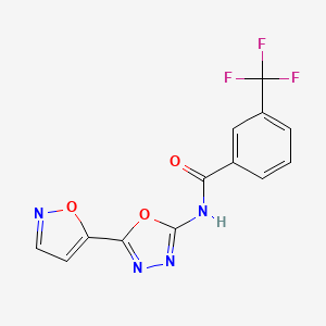 molecular formula C13H7F3N4O3 B2898364 N-(5-(异恶唑-5-基)-1,3,4-恶二唑-2-基)-3-(三氟甲基)苯甲酰胺 CAS No. 946362-36-3