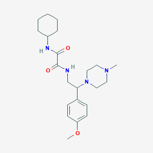 molecular formula C22H34N4O3 B2898366 N1-cyclohexyl-N2-(2-(4-methoxyphenyl)-2-(4-methylpiperazin-1-yl)ethyl)oxalamide CAS No. 906150-60-5