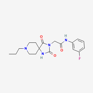 molecular formula C18H23FN4O3 B2898367 2-(2,4-二氧代-8-丙基-1,3,8-三氮杂螺[4.5]癸-3-基)-N-(3-氟苯基)乙酰胺 CAS No. 941970-25-8