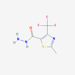 molecular formula C6H6F3N3OS B2898368 2-Methyl-4-(trifluoromethyl)-1,3-thiazole-5-carbohydrazide CAS No. 338978-09-9
