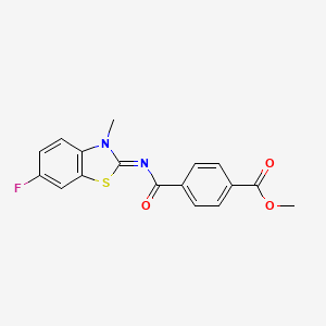 molecular formula C17H13FN2O3S B2898369 (E)-methyl 4-((6-fluoro-3-methylbenzo[d]thiazol-2(3H)-ylidene)carbamoyl)benzoate CAS No. 441291-56-1