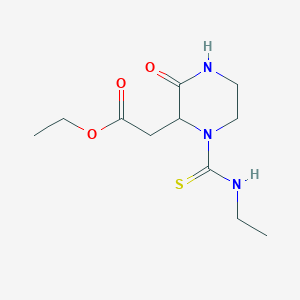 molecular formula C11H19N3O3S B2898376 (1-Ethylthiocarbamoyl-3-oxopiperazin-2-yl)acetic acid, ethyl ester CAS No. 61155-20-2