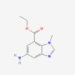 molecular formula C11H13N3O2 B2898379 Ethyl 6-amino-3-methylbenzimidazole-4-carboxylate CAS No. 2090278-79-6