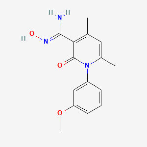 molecular formula C15H17N3O3 B2898382 N'-hydroxy-1-(3-methoxyphenyl)-4,6-dimethyl-2-oxo-1,2-dihydropyridine-3-carboximidamide CAS No. 951984-77-3