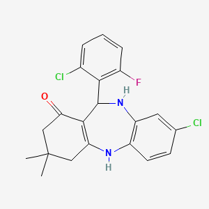 3-chloro-6-(2-chloro-6-fluorophenyl)-9,9-dimethyl-6,8,10,11-tetrahydro-5H-benzo[b][1,4]benzodiazepin-7-one