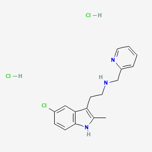 molecular formula C17H20Cl3N3 B2898392 2-(5-chloro-2-methyl-1H-indol-3-yl)-N-(pyridin-2-ylmethyl)ethanamine dihydrochloride CAS No. 1351585-12-0