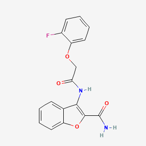 molecular formula C17H13FN2O4 B2898393 3-(2-(2-Fluorophenoxy)acetamido)benzofuran-2-carboxamide CAS No. 898373-80-3