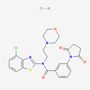 molecular formula C24H24Cl2N4O4S B2898396 N-(4-chlorobenzo[d]thiazol-2-yl)-3-(2,5-dioxopyrrolidin-1-yl)-N-(2-morpholinoethyl)benzamide hydrochloride CAS No. 1330289-96-7