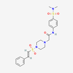 molecular formula C22H28N4O5S2 B2898400 N-[4-(dimethylsulfamoyl)phenyl]-2-[4-[(E)-2-phenylethenyl]sulfonylpiperazin-1-yl]acetamide CAS No. 790289-68-8