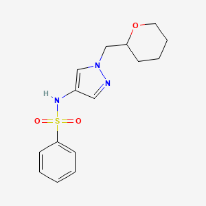 N-(1-((tetrahydro-2H-pyran-2-yl)methyl)-1H-pyrazol-4-yl)benzenesulfonamide