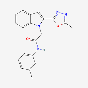 molecular formula C20H18N4O2 B2898410 2-[2-(5-methyl-1,3,4-oxadiazol-2-yl)-1H-indol-1-yl]-N-(3-methylphenyl)acetamide CAS No. 923113-71-7