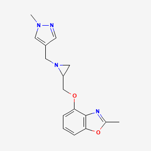2-Methyl-4-[[1-[(1-methylpyrazol-4-yl)methyl]aziridin-2-yl]methoxy]-1,3-benzoxazole