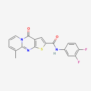 molecular formula C18H11F2N3O2S B2898438 N-(3,4-二氟苯基)-9-甲基-4-氧代-4H-吡啶并[1,2-a]噻吩并[2,3-d]嘧啶-2-甲酰胺 CAS No. 689745-56-0