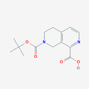 molecular formula C14H18N2O4 B2898440 7-[(2-Methylpropan-2-yl)oxycarbonyl]-6,8-dihydro-5H-2,7-naphthyridine-1-carboxylic acid CAS No. 2172068-18-5