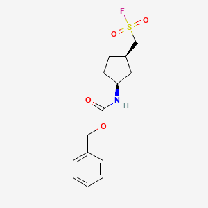 molecular formula C14H18FNO4S B2898443 Benzyl N-[(1S,3R)-3-(fluorosulfonylmethyl)cyclopentyl]carbamate CAS No. 2138293-55-5