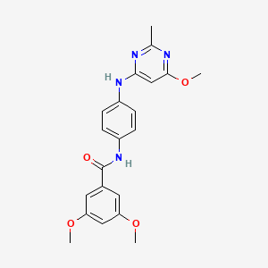 molecular formula C21H22N4O4 B2898446 3,5-dimethoxy-N-(4-((6-methoxy-2-methylpyrimidin-4-yl)amino)phenyl)benzamide CAS No. 946272-51-1