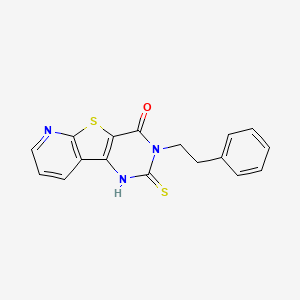molecular formula C17H13N3OS2 B2898447 3-(2-phenylethyl)-2-thioxo-2,3-dihydropyrido[3',2':4,5]thieno[3,2-d]pyrimidin-4(1H)-one CAS No. 1351399-11-5