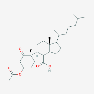 molecular formula C28H46O5 B289846 5-[4-(acetyloxy)-1-methyl-2-oxocyclohexyl]-1-(1,5-dimethylhexyl)-7a-methyloctahydro-1H-indene-4-carboxylic acid 
