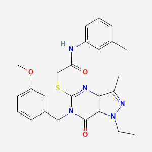 B2898460 2-((1-ethyl-6-(3-methoxybenzyl)-3-methyl-7-oxo-6,7-dihydro-1H-pyrazolo[4,3-d]pyrimidin-5-yl)thio)-N-(m-tolyl)acetamide CAS No. 1359218-66-8