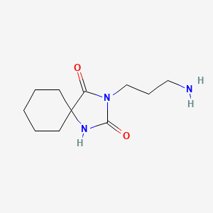 molecular formula C11H19N3O2 B2898470 3-(3-Aminopropyl)-1,3-diazaspiro[4.5]decane-2,4-dione CAS No. 949835-66-9