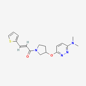 molecular formula C17H20N4O2S B2898473 (E)-1-(3-((6-(dimethylamino)pyridazin-3-yl)oxy)pyrrolidin-1-yl)-3-(thiophen-2-yl)prop-2-en-1-one CAS No. 2035019-53-3