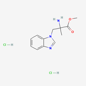 molecular formula C12H17Cl2N3O2 B2898474 methyl 2-amino-3-(1H-1,3-benzodiazol-1-yl)-2-methylpropanoate dihydrochloride CAS No. 2137703-17-2