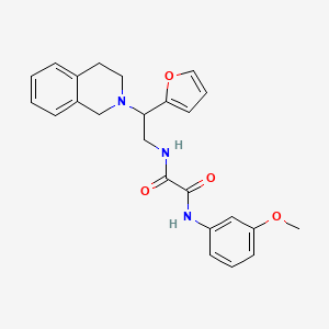 molecular formula C24H25N3O4 B2898482 N1-(2-(3,4-dihydroisoquinolin-2(1H)-yl)-2-(furan-2-yl)ethyl)-N2-(3-methoxyphenyl)oxalamide CAS No. 898416-83-6